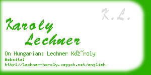 karoly lechner business card